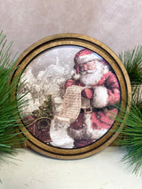 8" Round Santa List Art