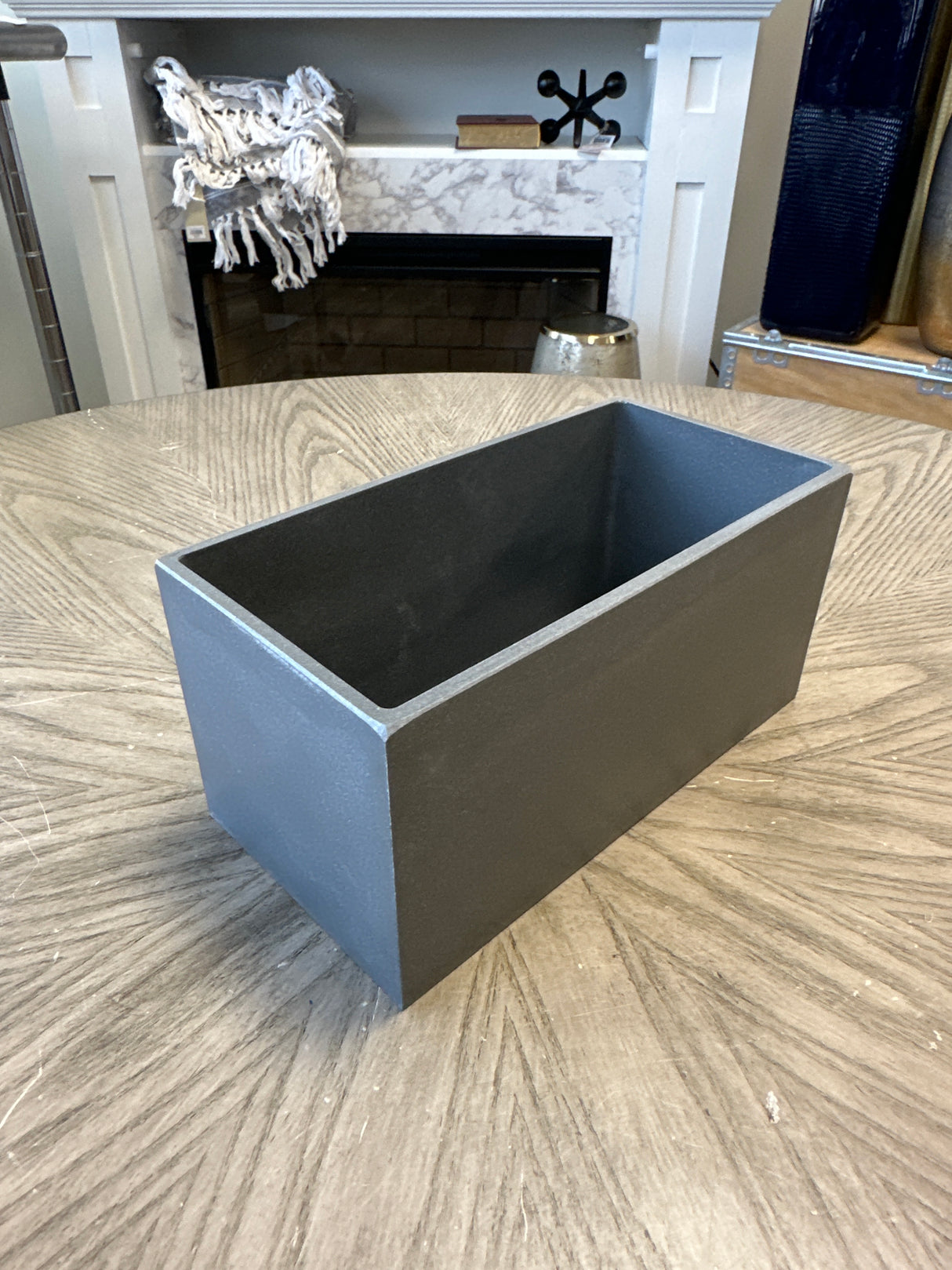 7.5" Gray Plastic Planter