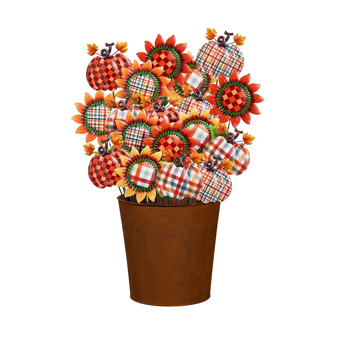 Checkered Pumpkin Metal Pick - 6 Styles