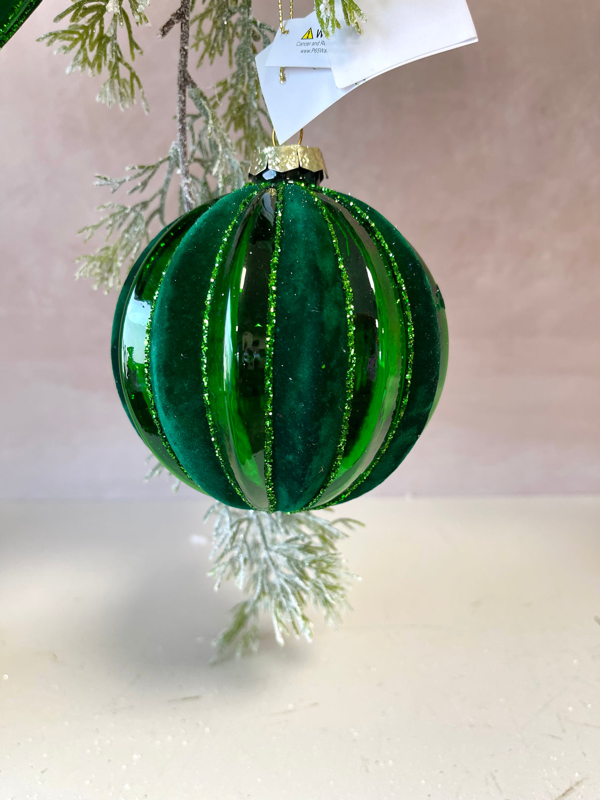 Velvet Dream Green Glass Ornament - 3 Styles