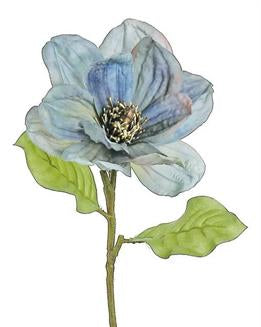 Antiqued Blue Painted Magnolia Stem