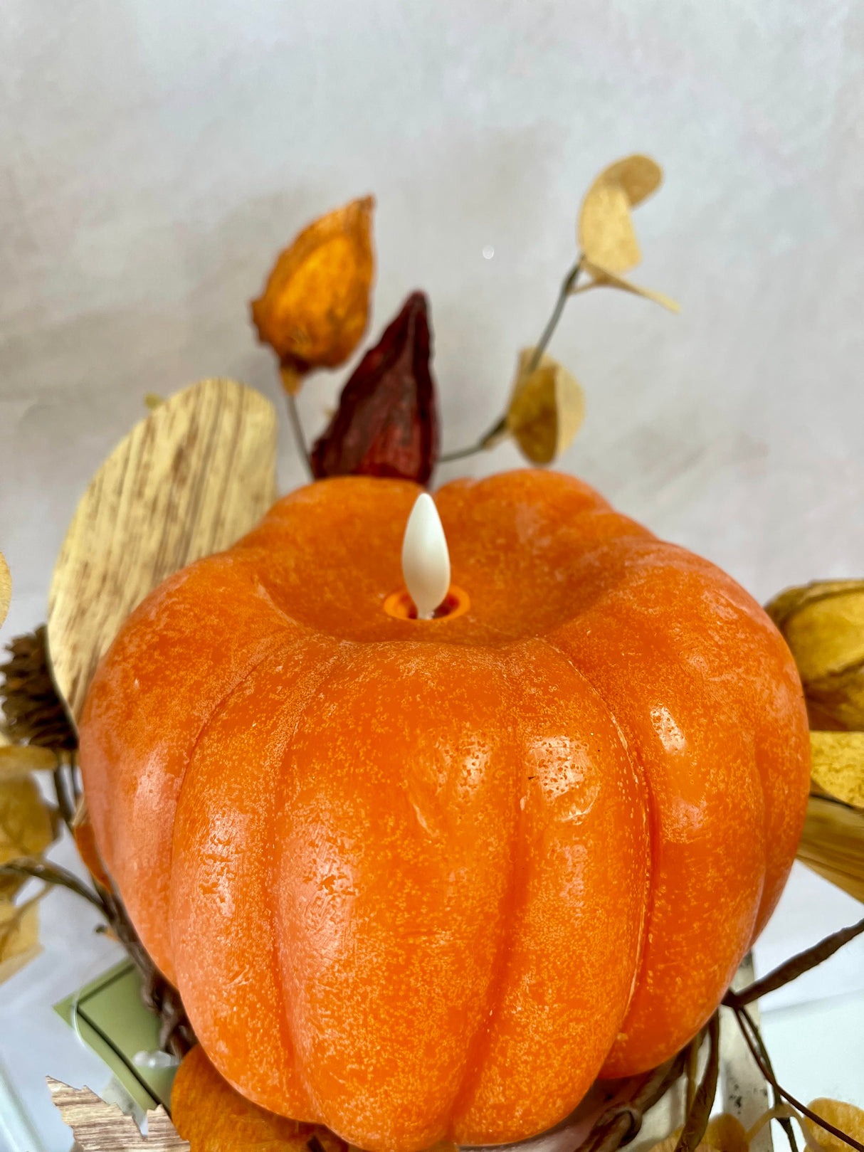 4.5" Orange Pumpkin Luminara Candle