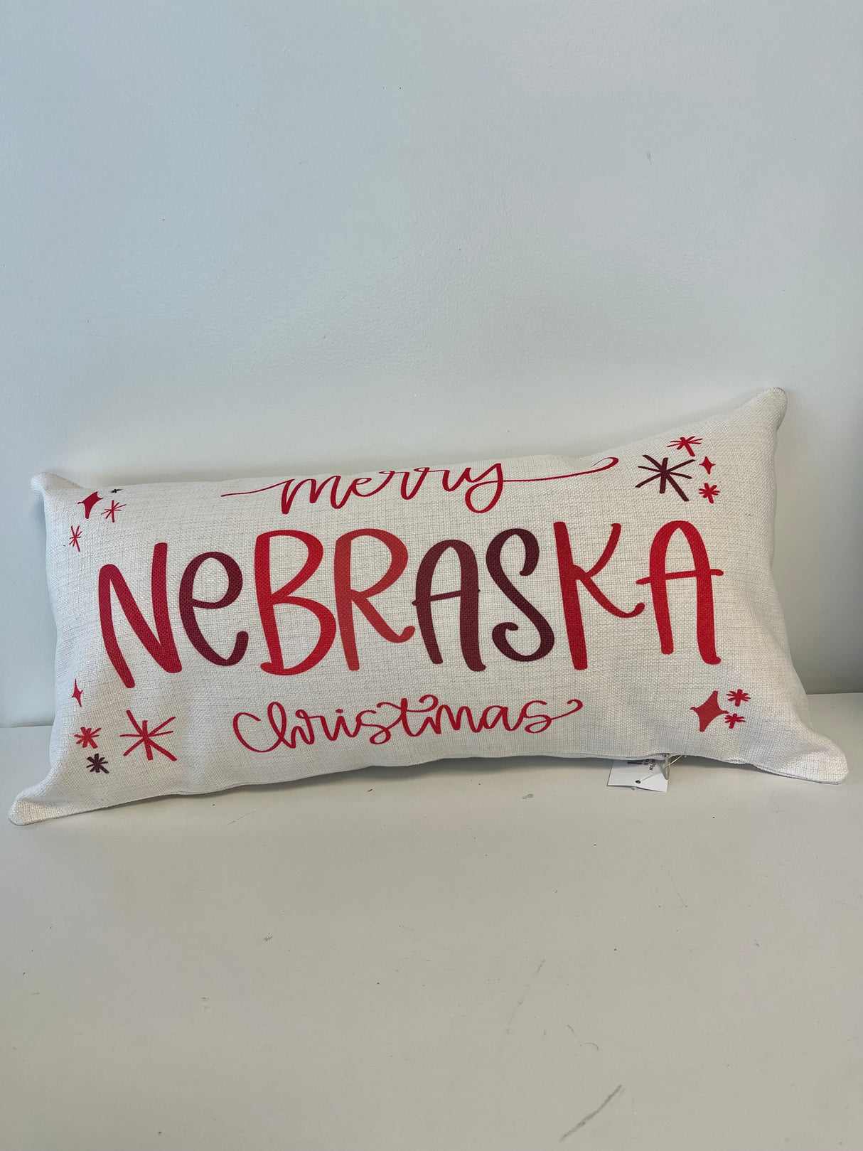 Nebraska Christmas Pillow