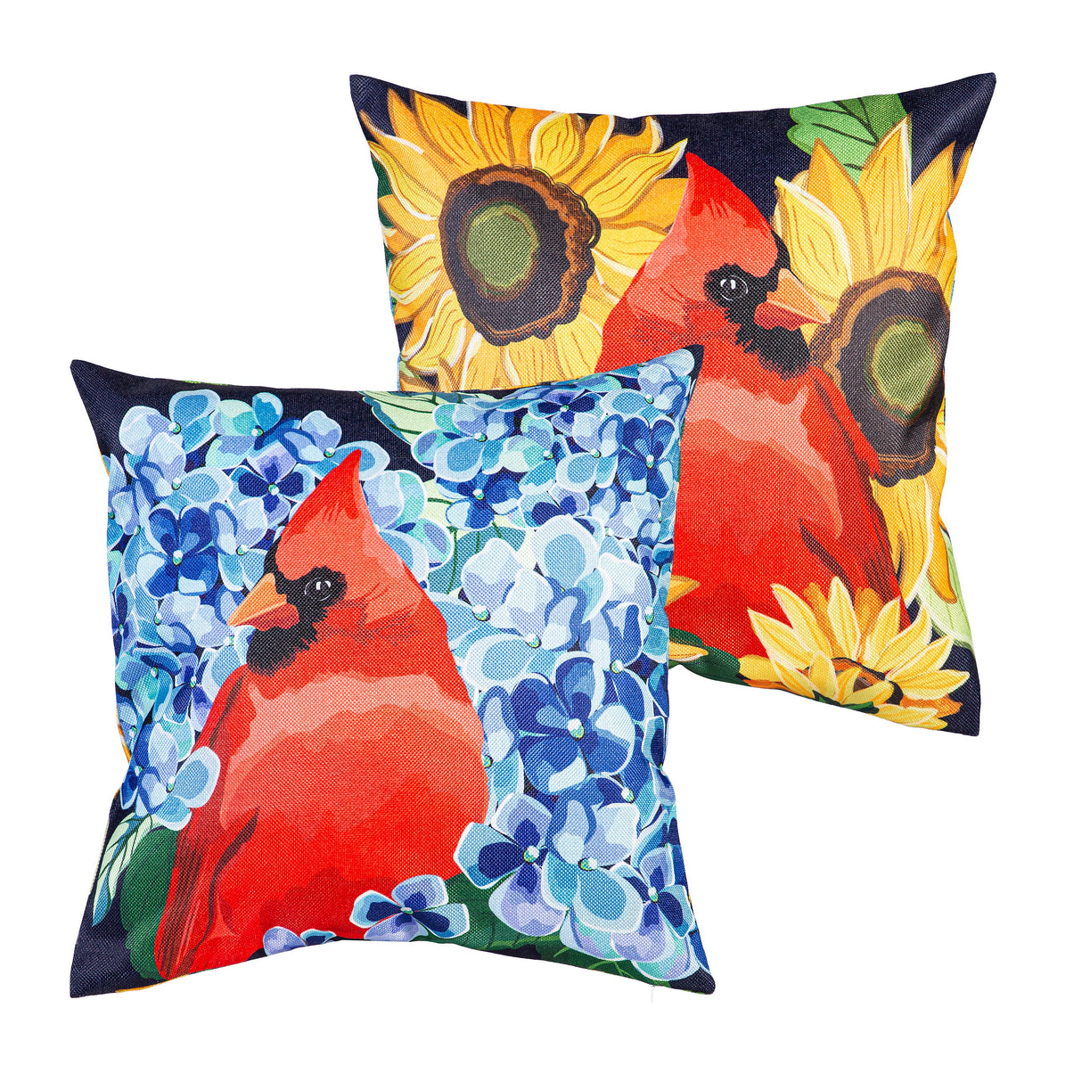 Hydrangea Cardinal/ Sunflower Cardinal 18" Interchangeable Pillow Cover