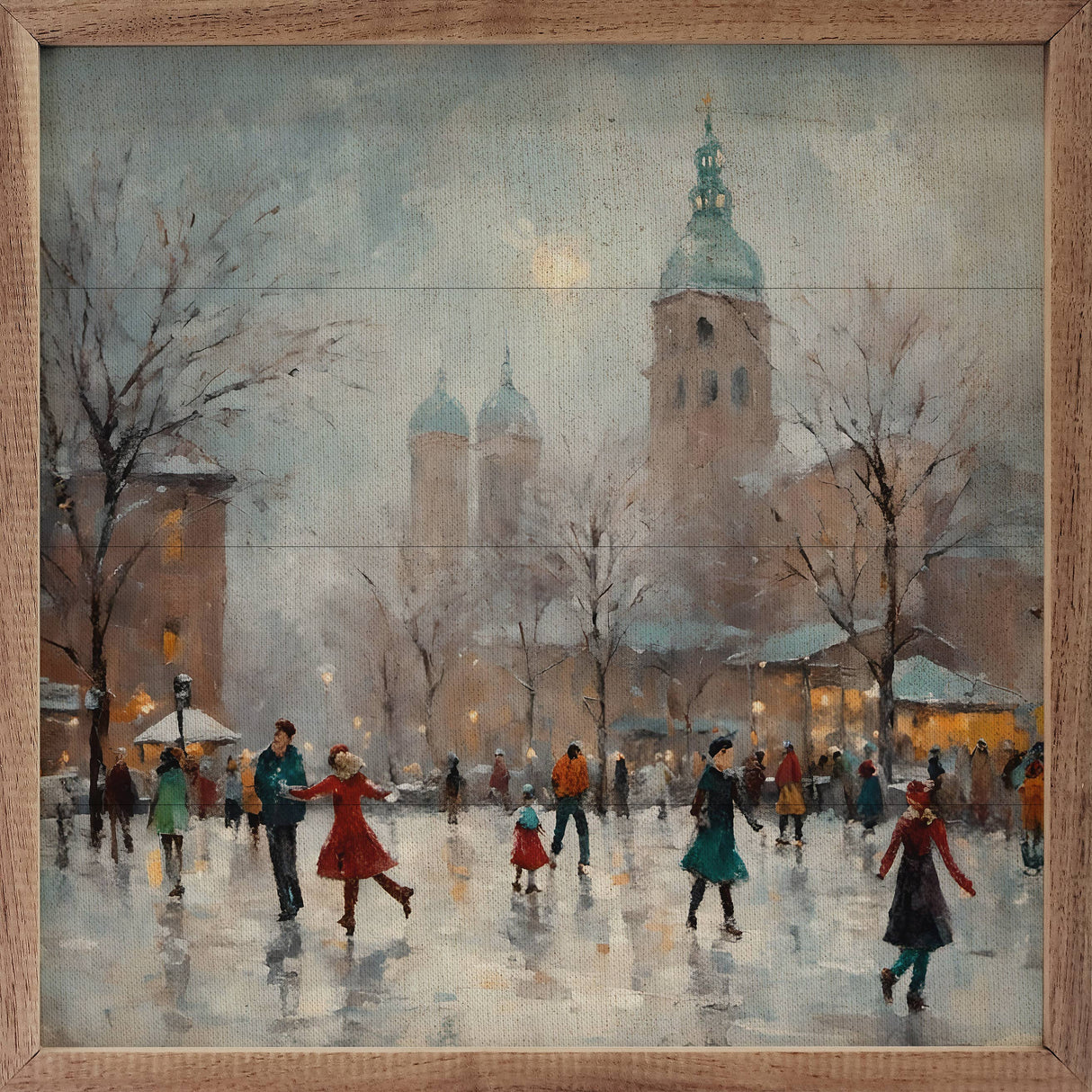 Ice Skating Fun Wood Art