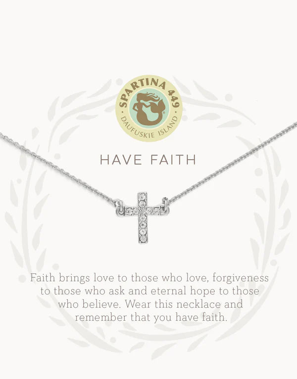 Sea La Vie Necklace Silver Have Faith/Cross