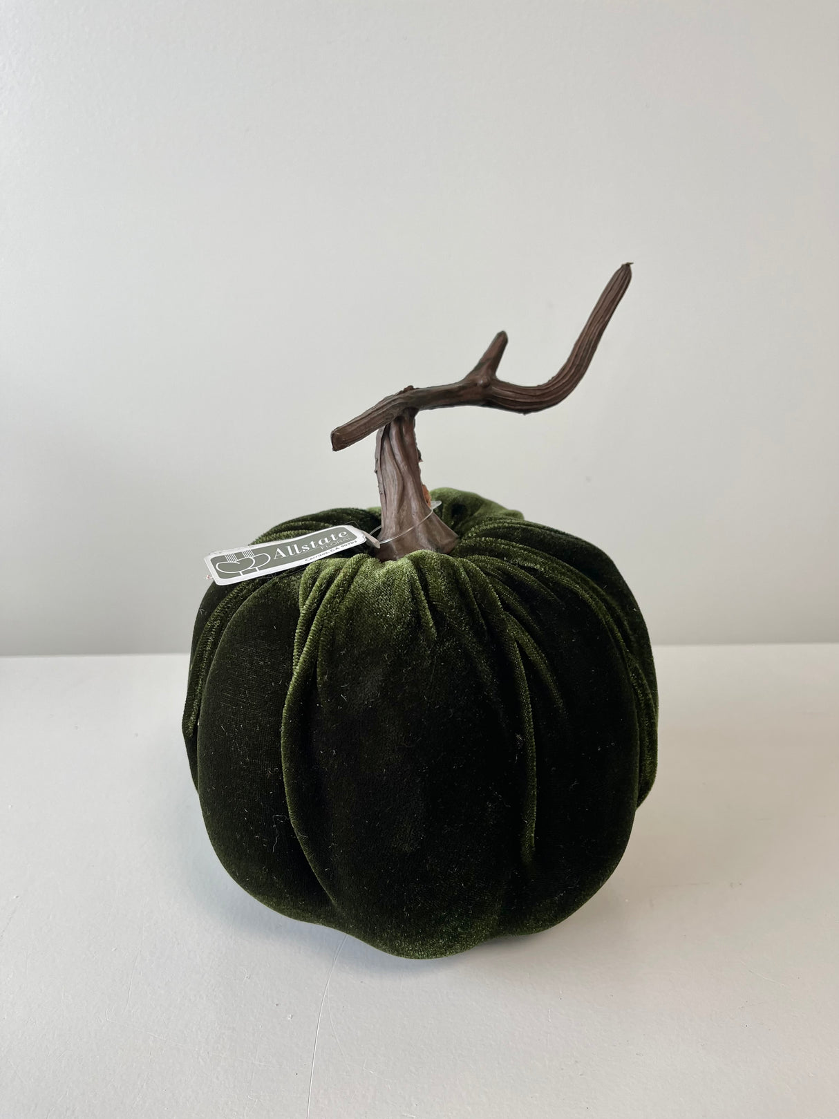 8.5" Green Velvet Pumpkin