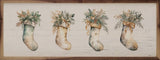 Four Neutral Filled Stockings Wood Art
