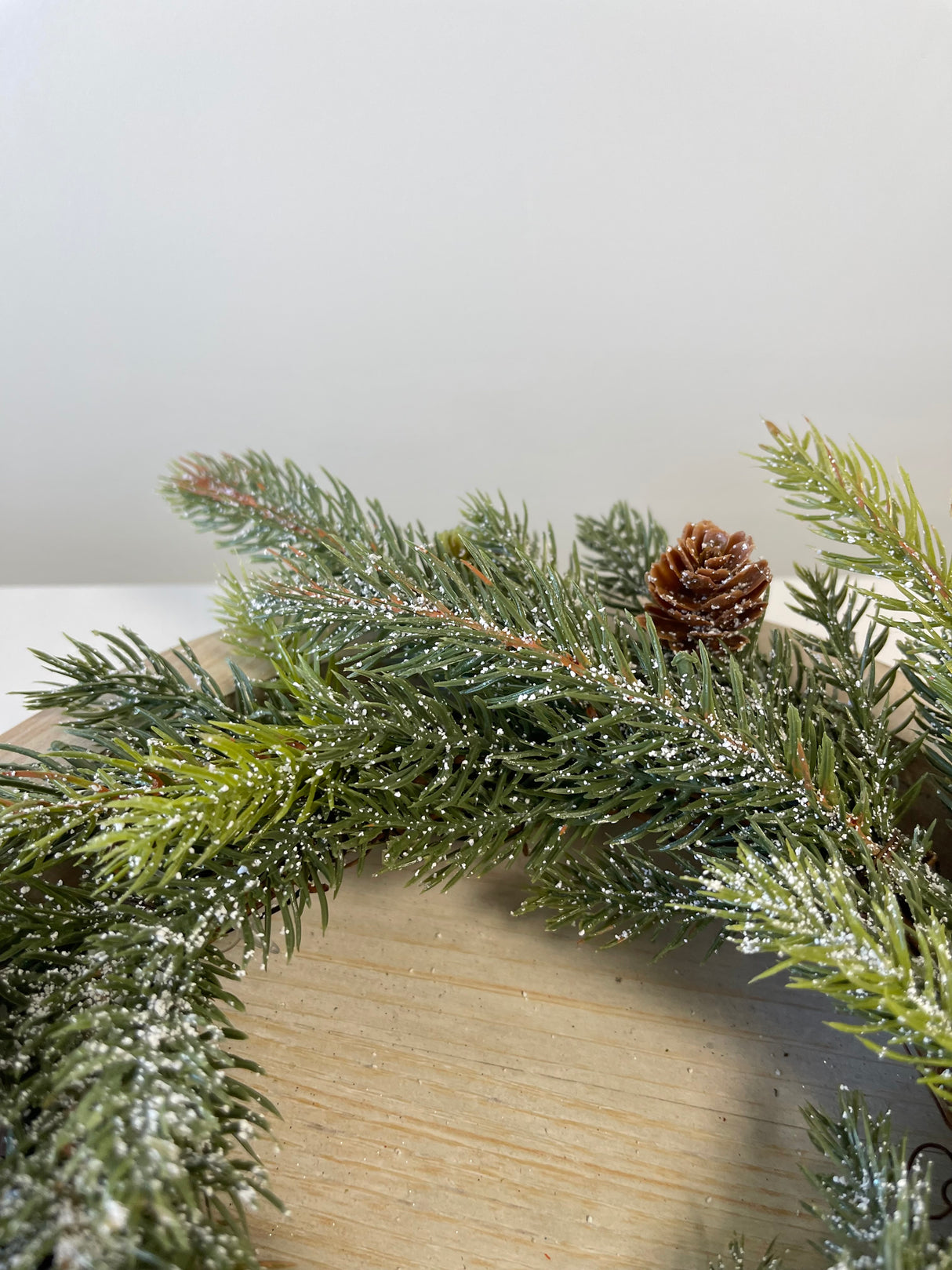 Frosted White Spruce Candle Ring