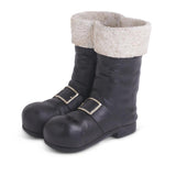 Black & White Resin Santa Boots Planter