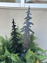 Small Winter Forest Metal Tree Stake
