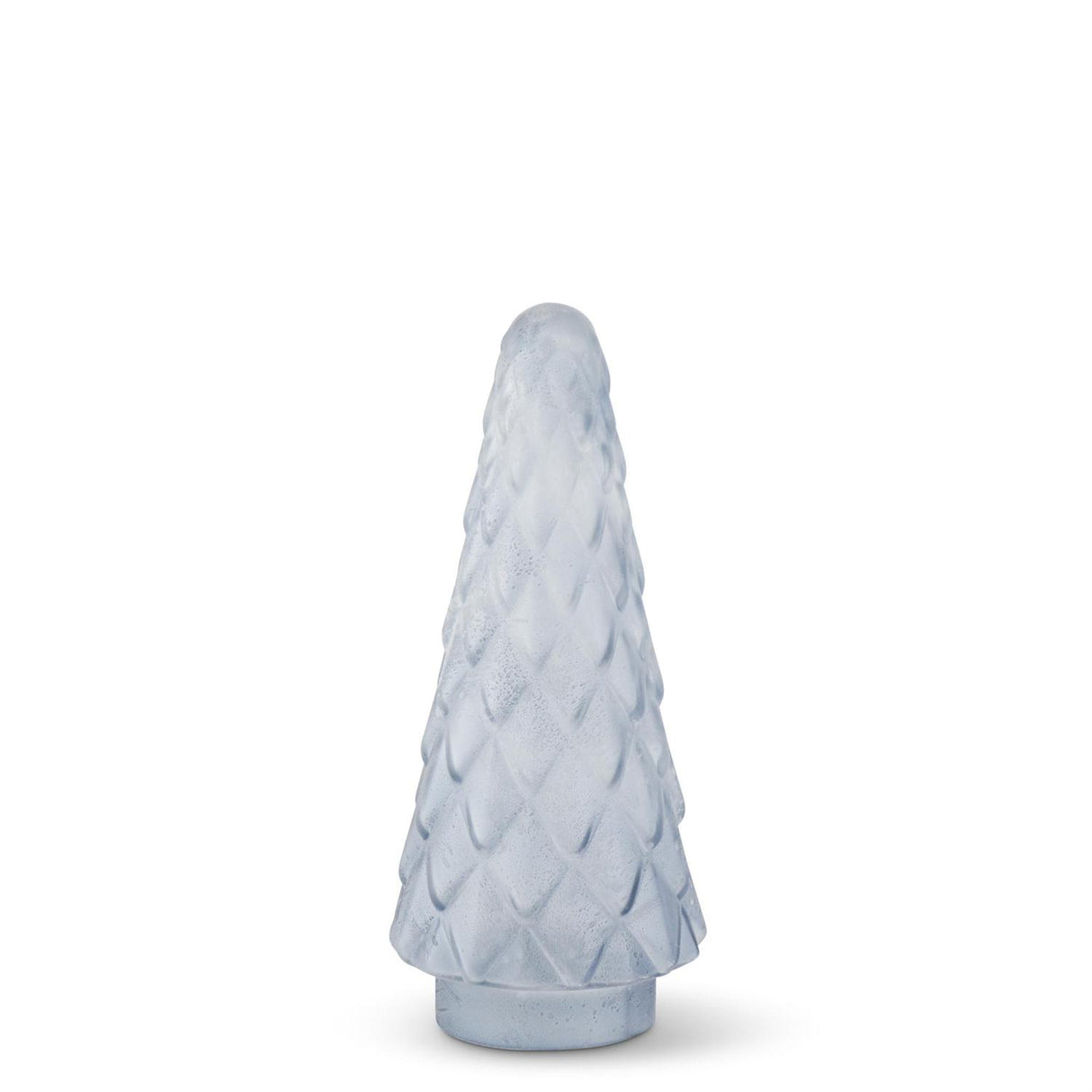 Embossed Frosted Light Blue Glass Trees - 3 Sizes