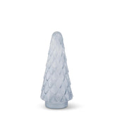 Embossed Frosted Light Blue Glass Trees - 3 Sizes