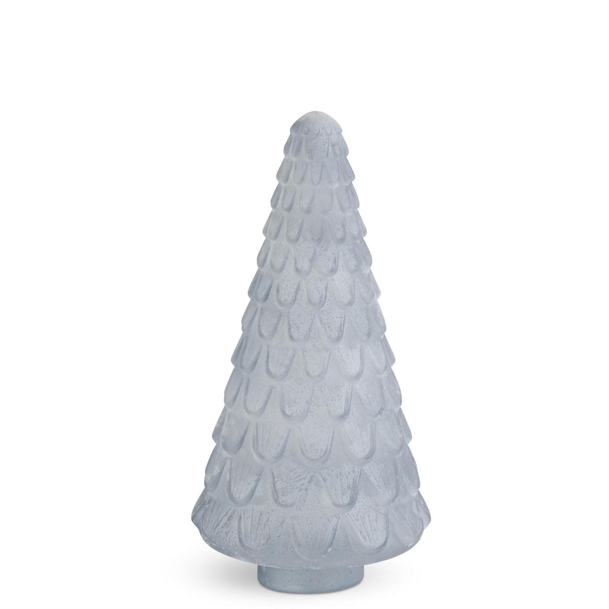 Embossed Frosted Light Blue Glass Trees - 3 Sizes