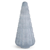 Embossed Frosted Light Blue Glass Trees - 3 Sizes