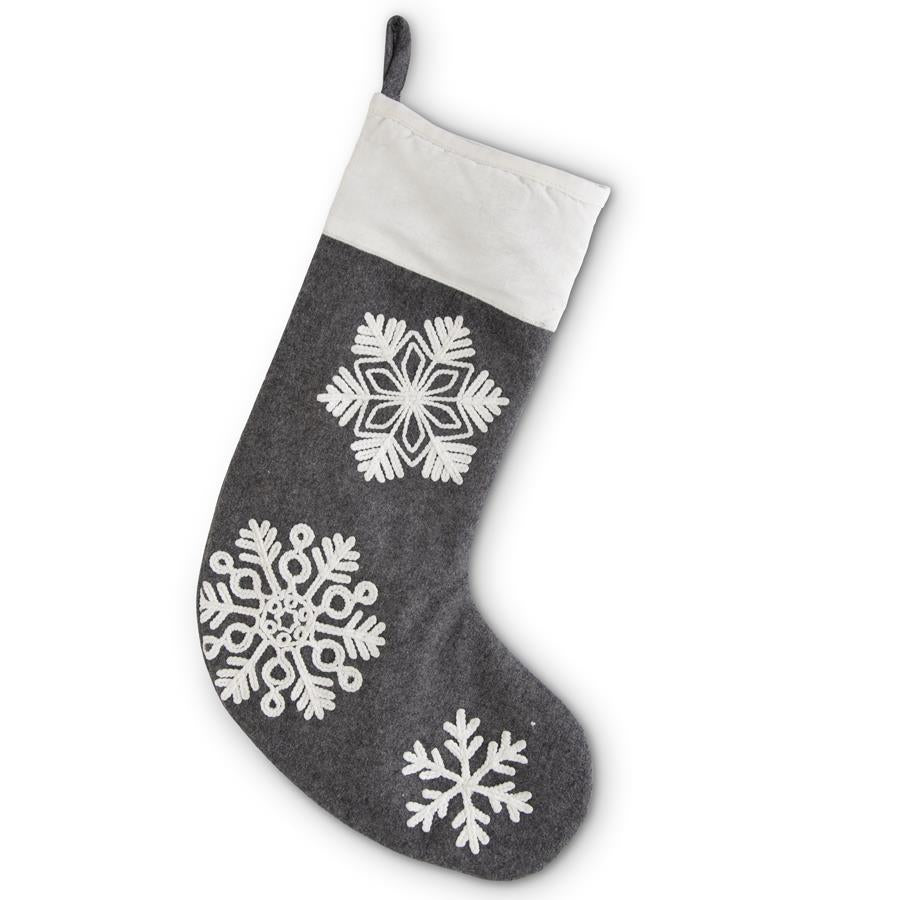 Yuletide Embroidered Snowflake Stocking