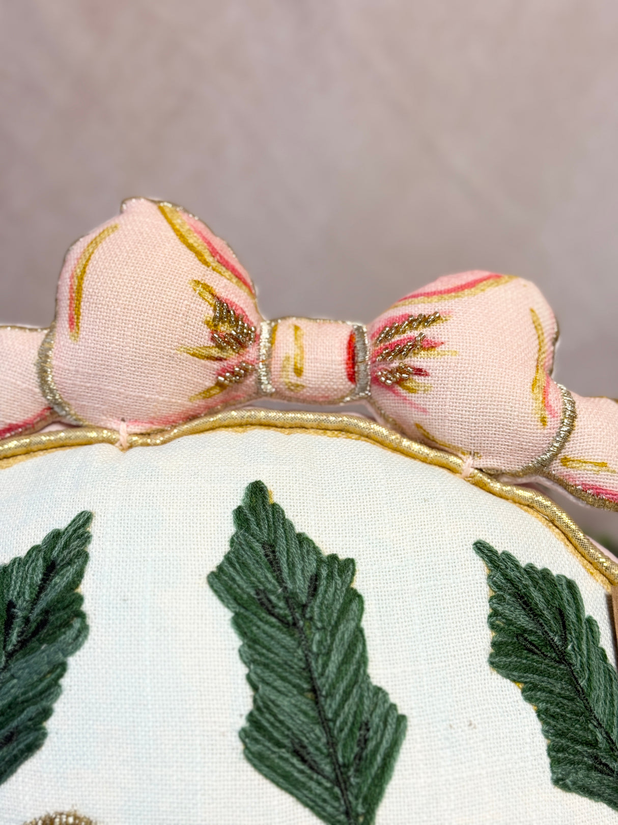 Velvet Ornament Embroidery Pillow