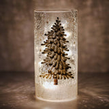 Silver Tree Lighted Pillar