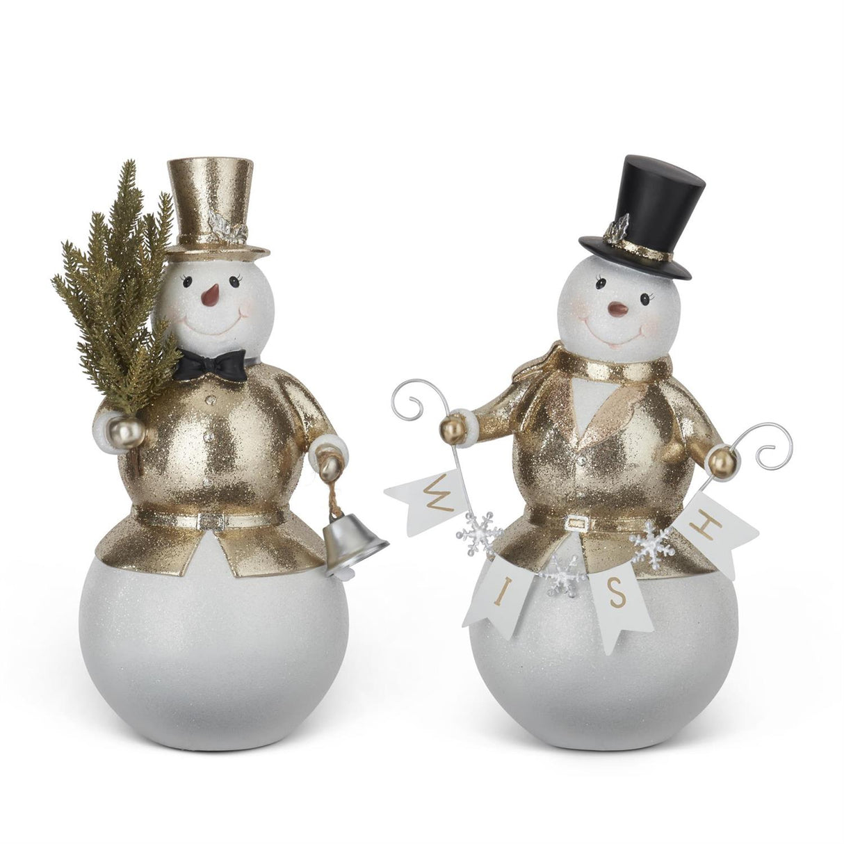 Glittered Gold Snowman - 2 Styles