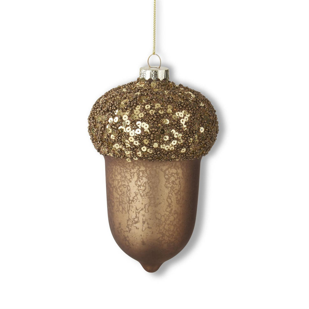 Brown Mercury Glass Acorn Ornament