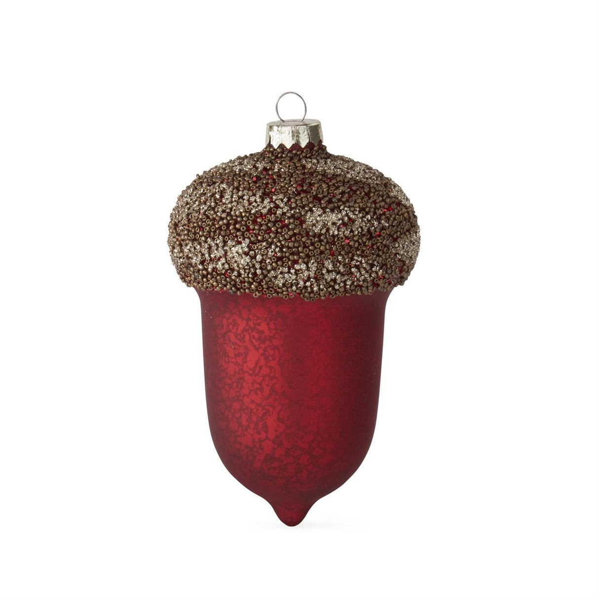 Red Mercury Glass Acorn Ornament