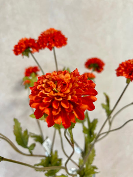 Warm Orange Pom-Pon Mum Spray