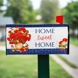 Red Geraniums Mailbox Cover