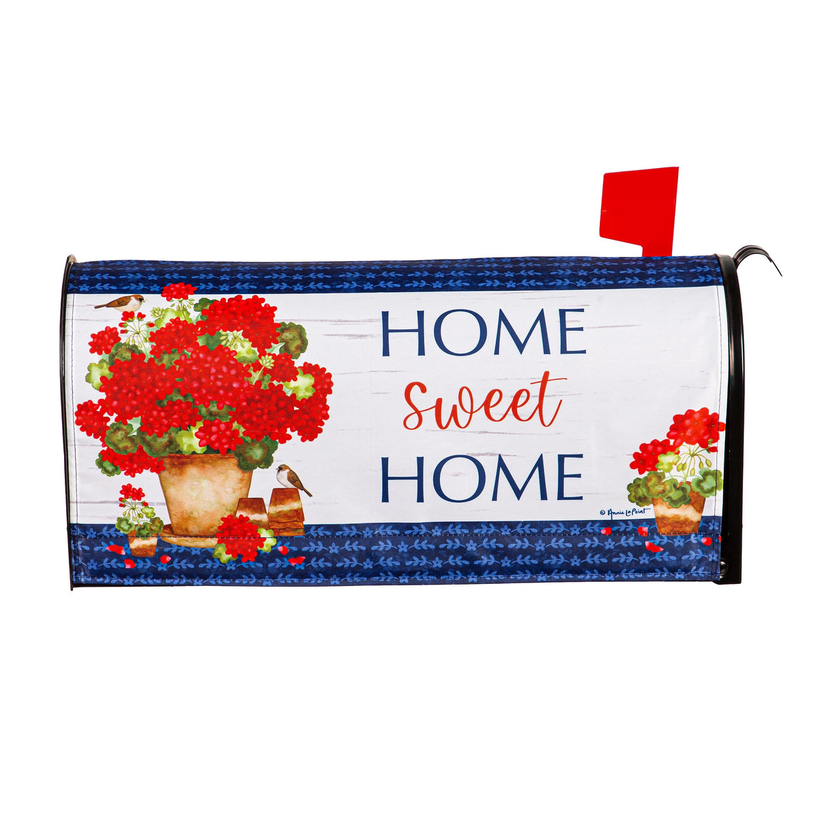 Red Geraniums Mailbox Cover