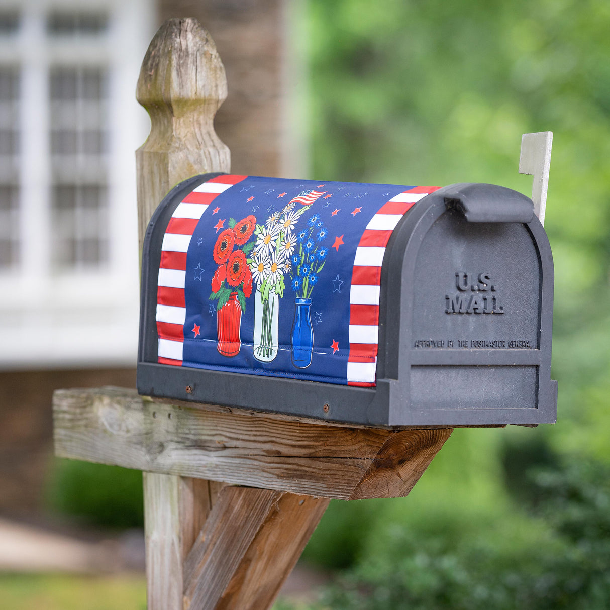 Patriotic Floral Mailbox Cover