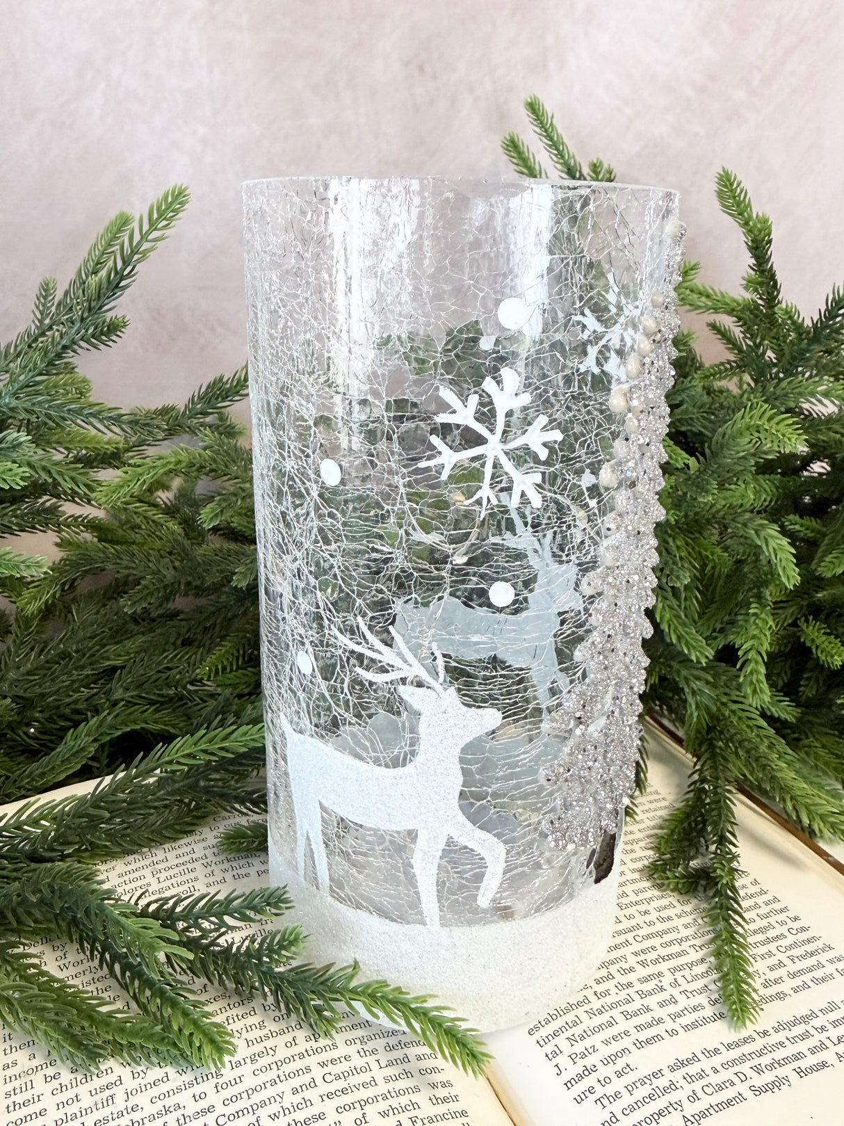 Silver Tree Lighted Pillar