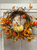 23" Home Sweet Pumpkin Wreath