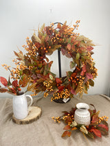 18" Berry Wheat Candle Ring