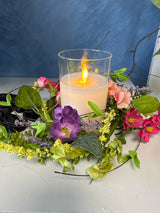 10" Aria Mixed Blossom & Lace Candle Ring