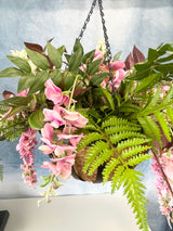 27" Pretty In Pink Hanging Basket