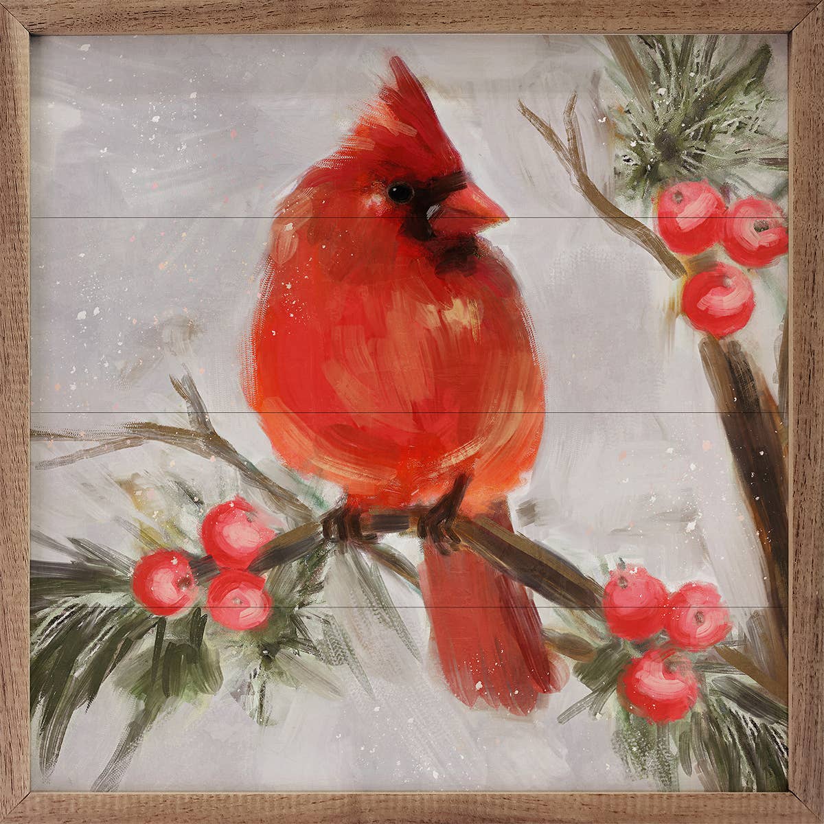 Cardinal 2 Looking Right Wood Art