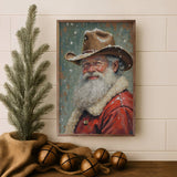 Cowboy Claus Portrait Wood Art