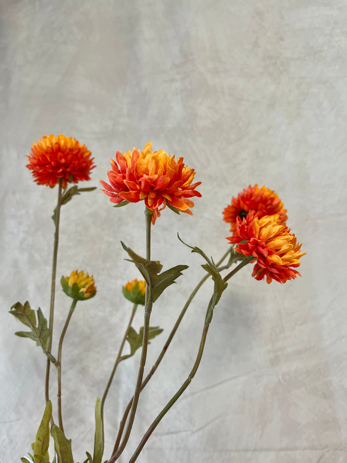 Orange Pom-Pon Mum Spray