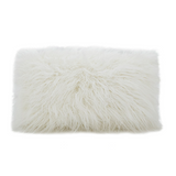 Ivory Faux Mongolian Fur Pillow