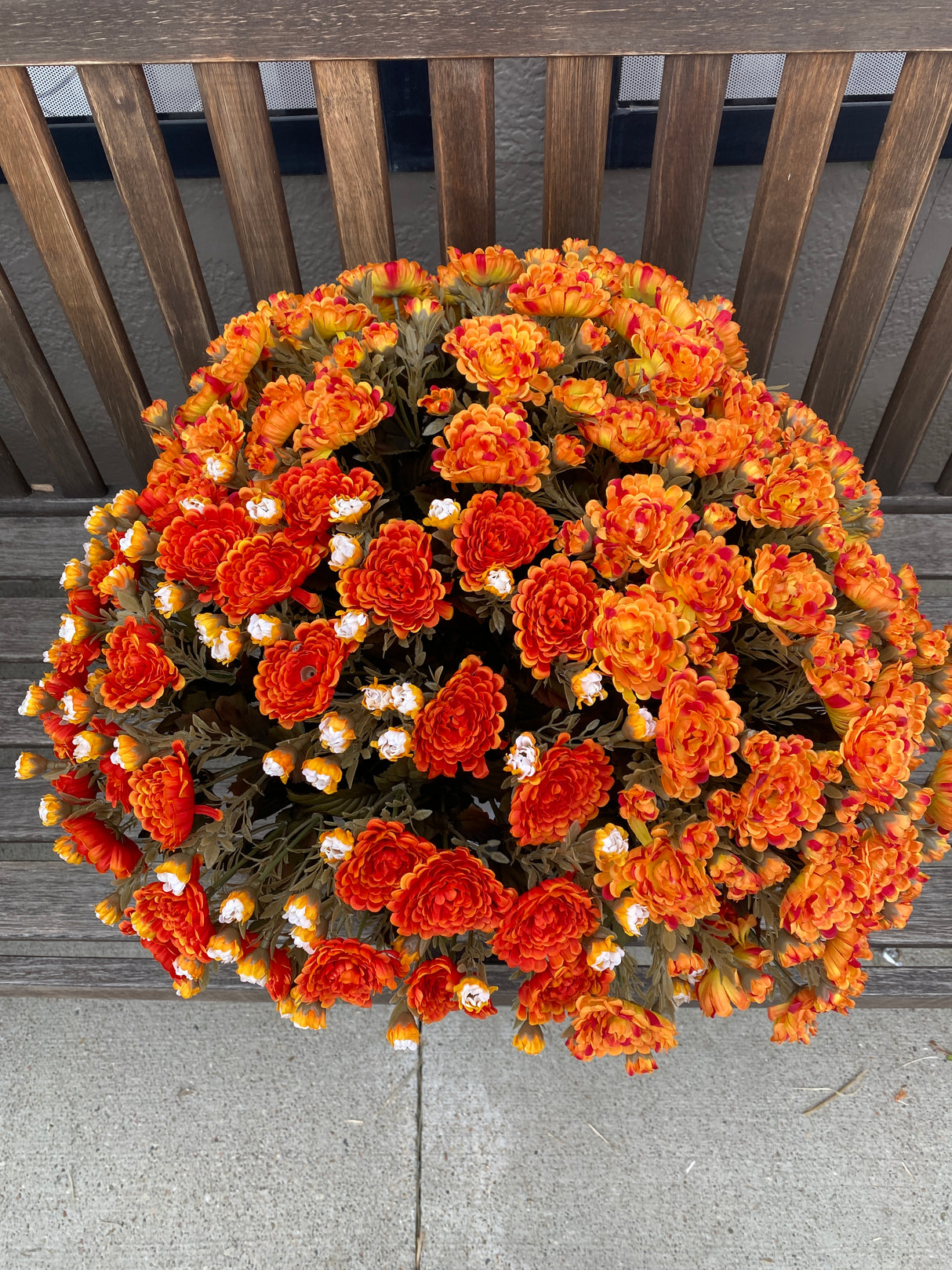 21" Fall In The Country Mum Porch Pot