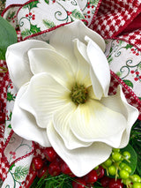 34" Magnolia Christmas Grace Teardrop Swag