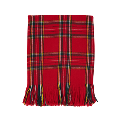 Red Plaid Design Throw Blanket