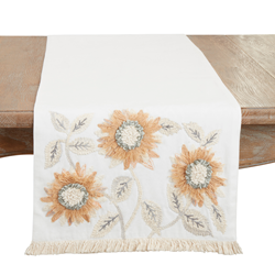 Embroidered Sunflower Table Runner
