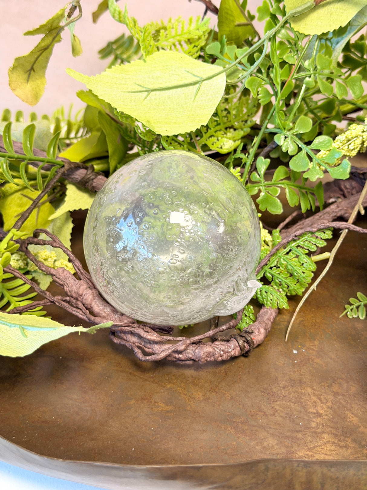 3" Clear Bubble Glass Orb