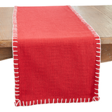 Red Chunky Whip Stitch Table Runner