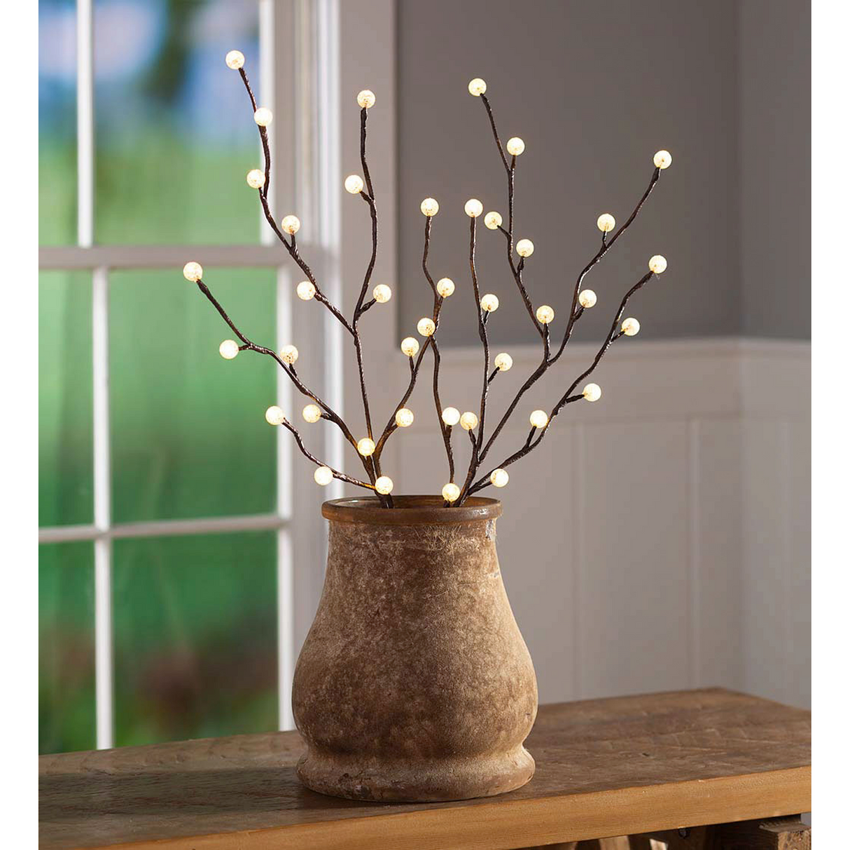 Indoor/Outdoor Lighted Mini Globe Branches Set