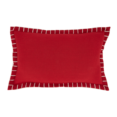 Red Chunky Whip Stitch Pillow