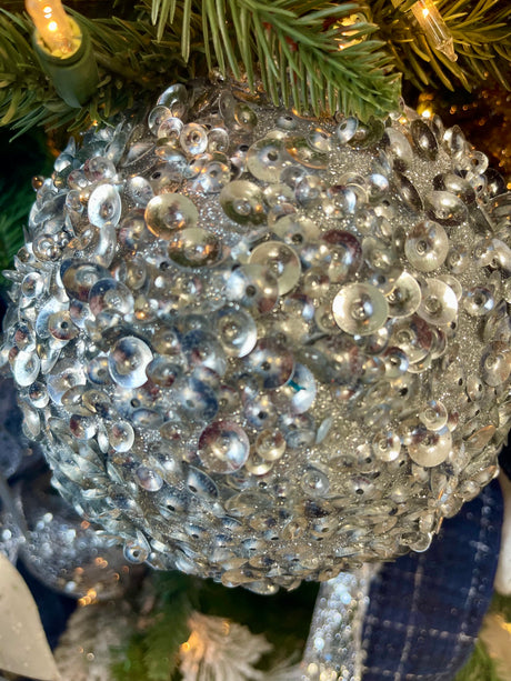 Large Silver Glamour Sequin Ornament