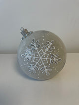 White Glass Snowflake Table Ornament