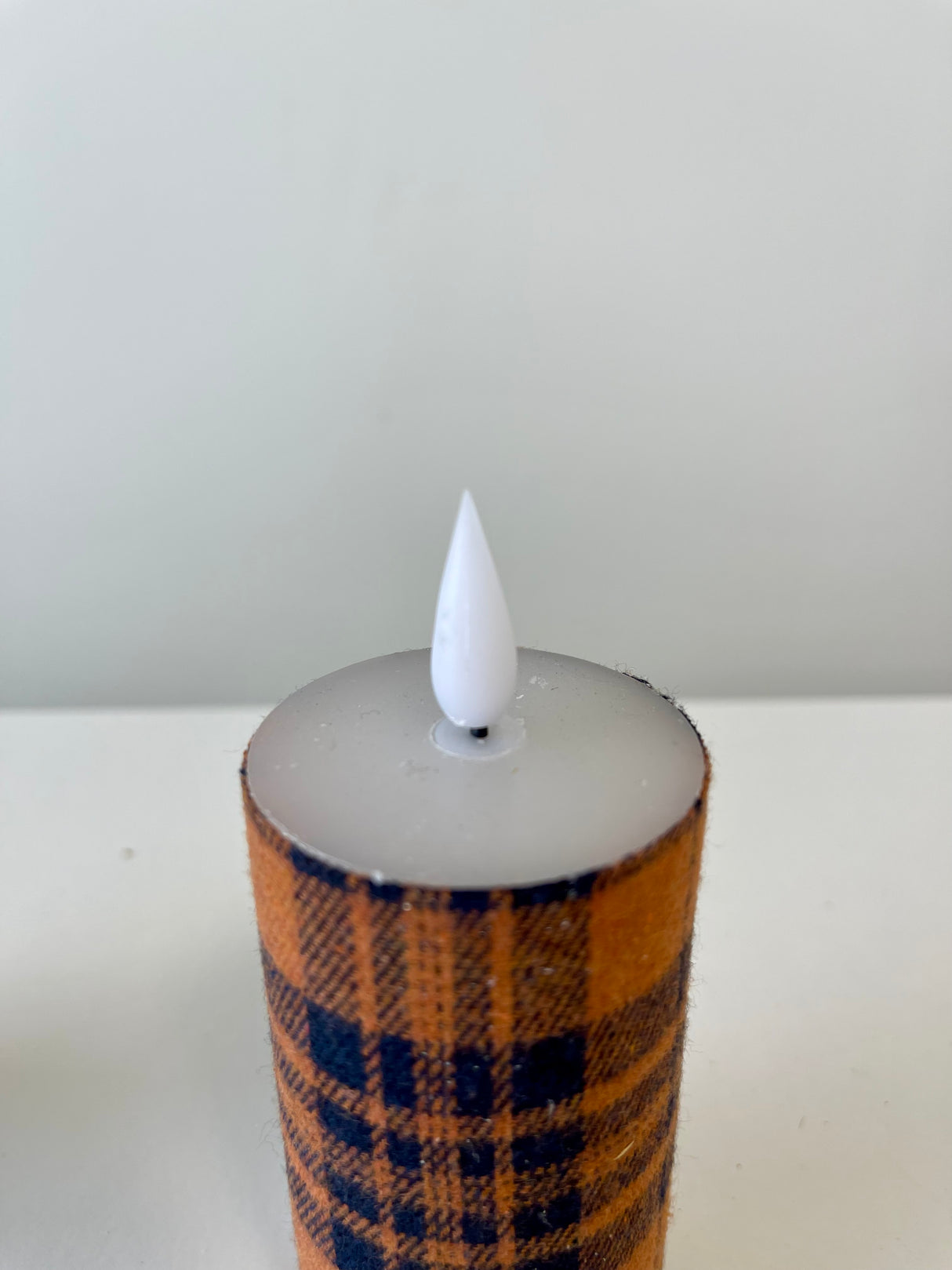 4" Fall Plaid LED Votive Candle