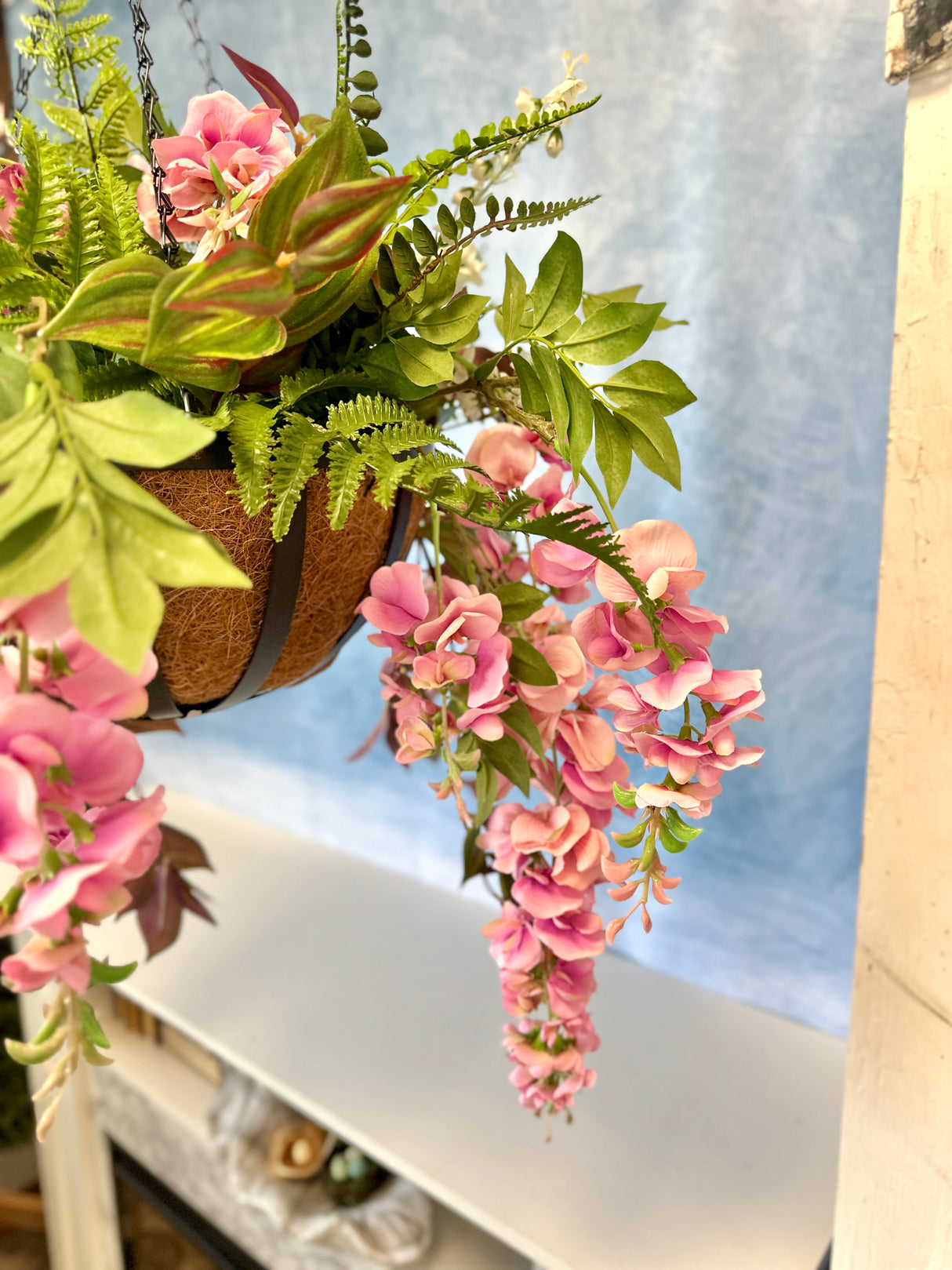 27" Pretty In Pink Hanging Basket